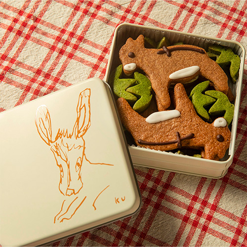 ロバクッキー アート缶